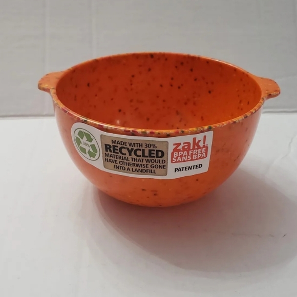 ZAK Confetti 5 piece Melamine Condiment Mixing Bowl w/ Tab Handle 4.5" Orange - Picture 3 of 6